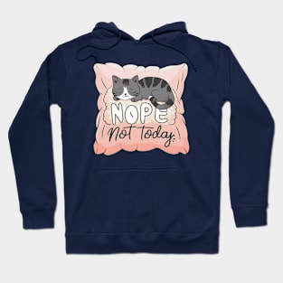 Nope Not Today Cat on a Pillow Hoodie